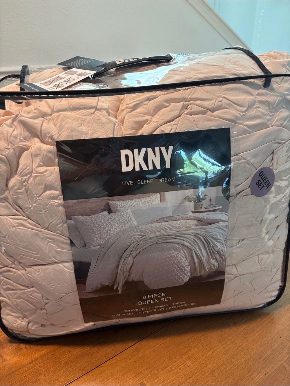 DKNY Queen 8-Piece Comforter Set - Blush